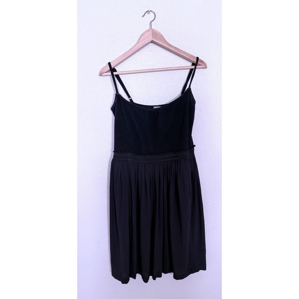 DKNY Women’s Small Dress Fit Flare Sleeveless Pleated Blue